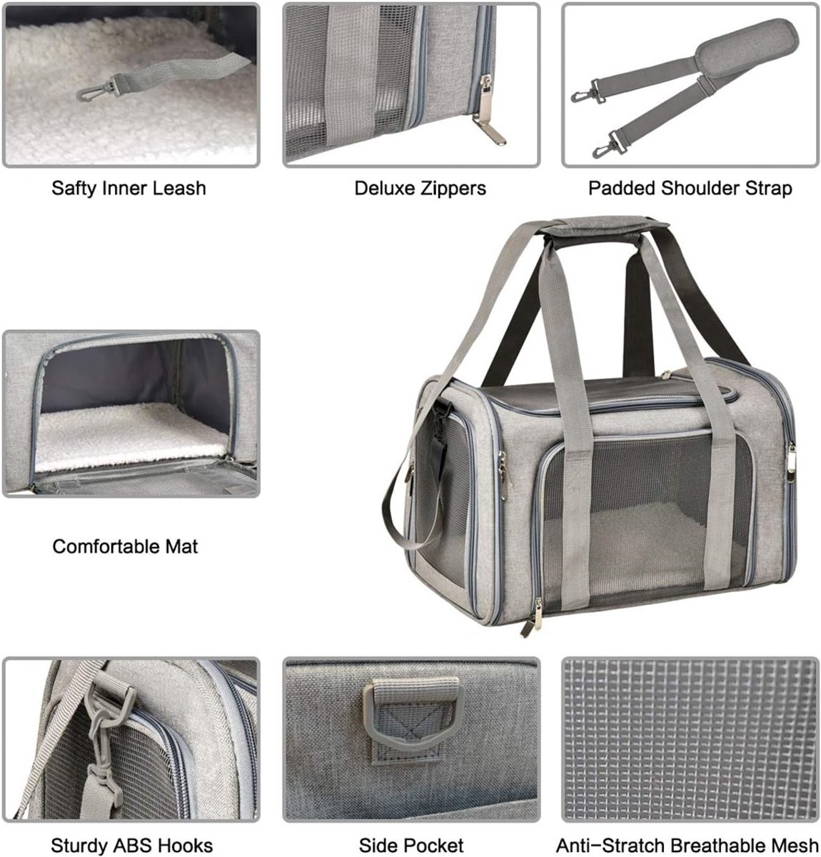 Bicycle panniers - Dog carrier bag for airplanes - Carrier bag for small dogs - Size L - Cat basket, dog basket, portable pet basket with soft sides - Foldable โ image 3