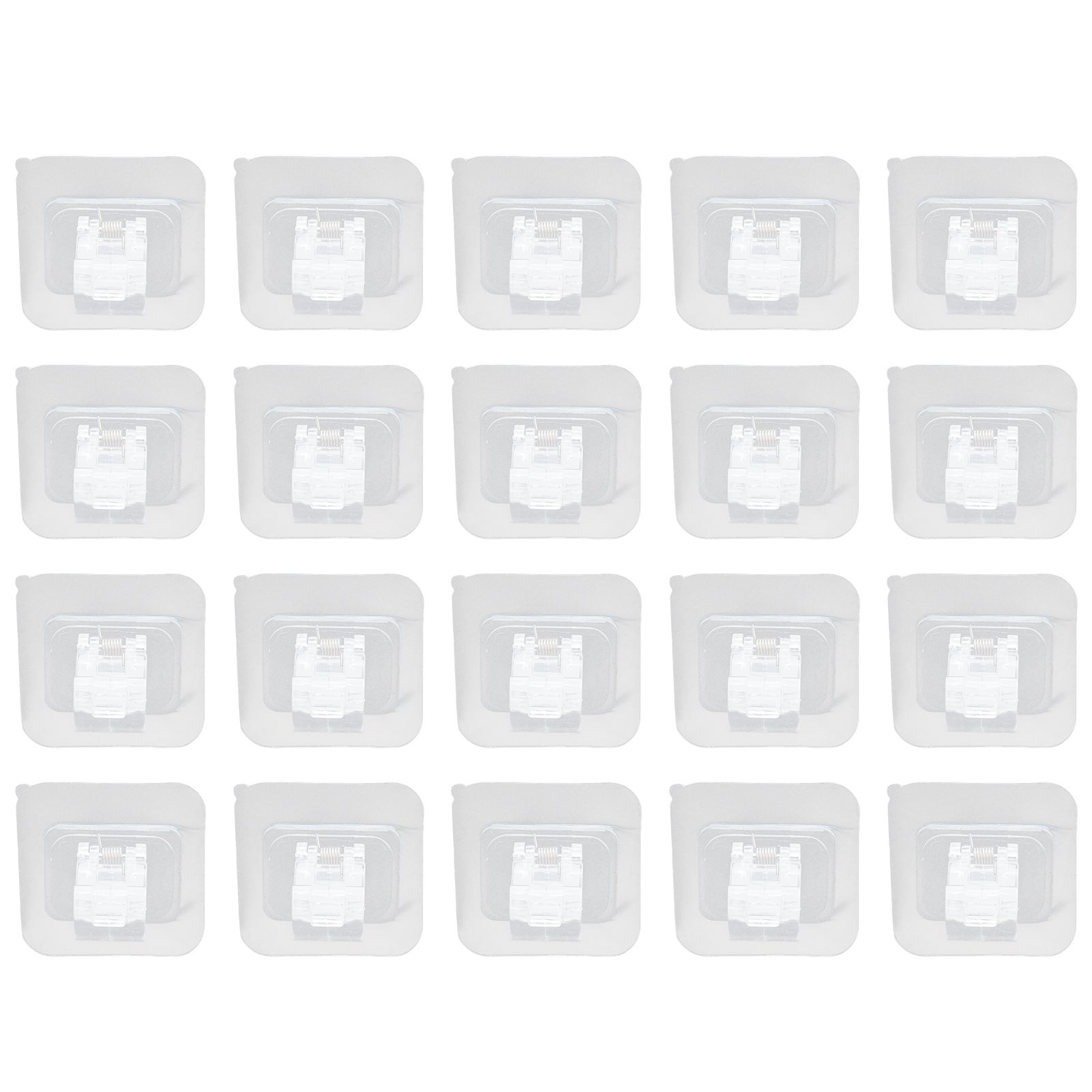 20Pcs Seamless Towel Rod Hook Curtain Rod Hook Fixing Clip for Home Party Gardening