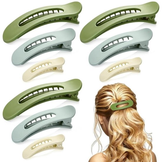 9-pack flat hair clips for women