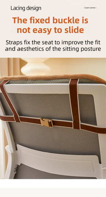 Khaki Premium Quilted Plush Integrated Seat Cushion & Backrest โ Thickened Lumbar Support Pad with Detachable Armrests, Secure Buckle and Washable Cover for โ image 4