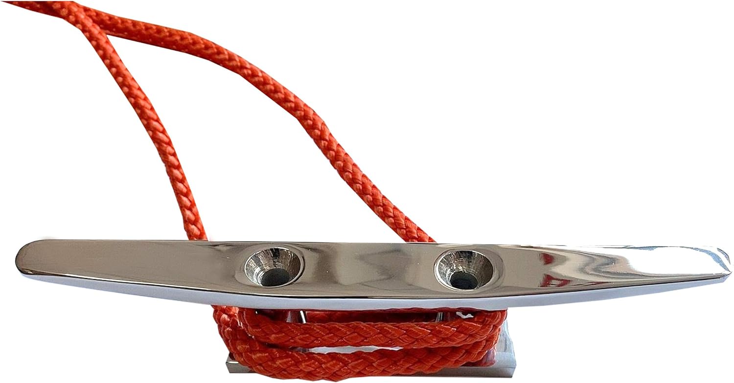 Boat Cleat 8" 316 Stainless Steel Flat Top Low Silhouette Marine Mast — image 4