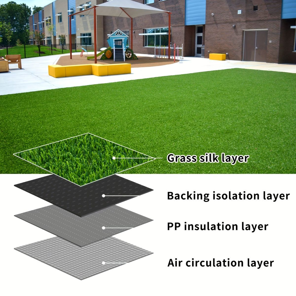 Green Artificial Turf Reusable Artificial Grass Pet Grass For Dogs 2cm Green Base — image 5