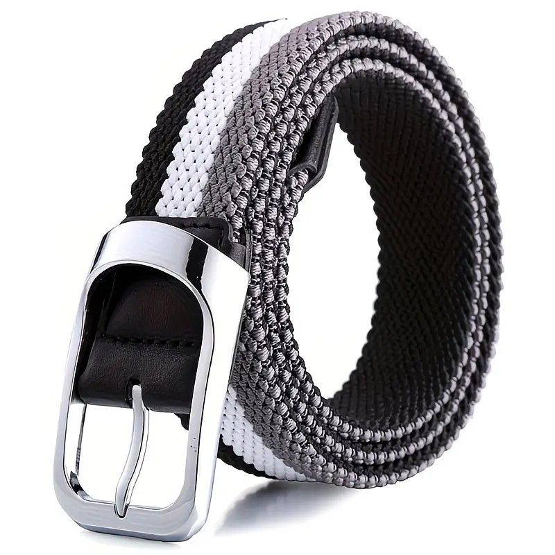 Three-Color Braided Golf Elastic Belt, Unisex, Stretchy Comfort and Versatile Matching, Top Choice for High-Quality Casual Trouser Belts/Blue, white and red โ image 6