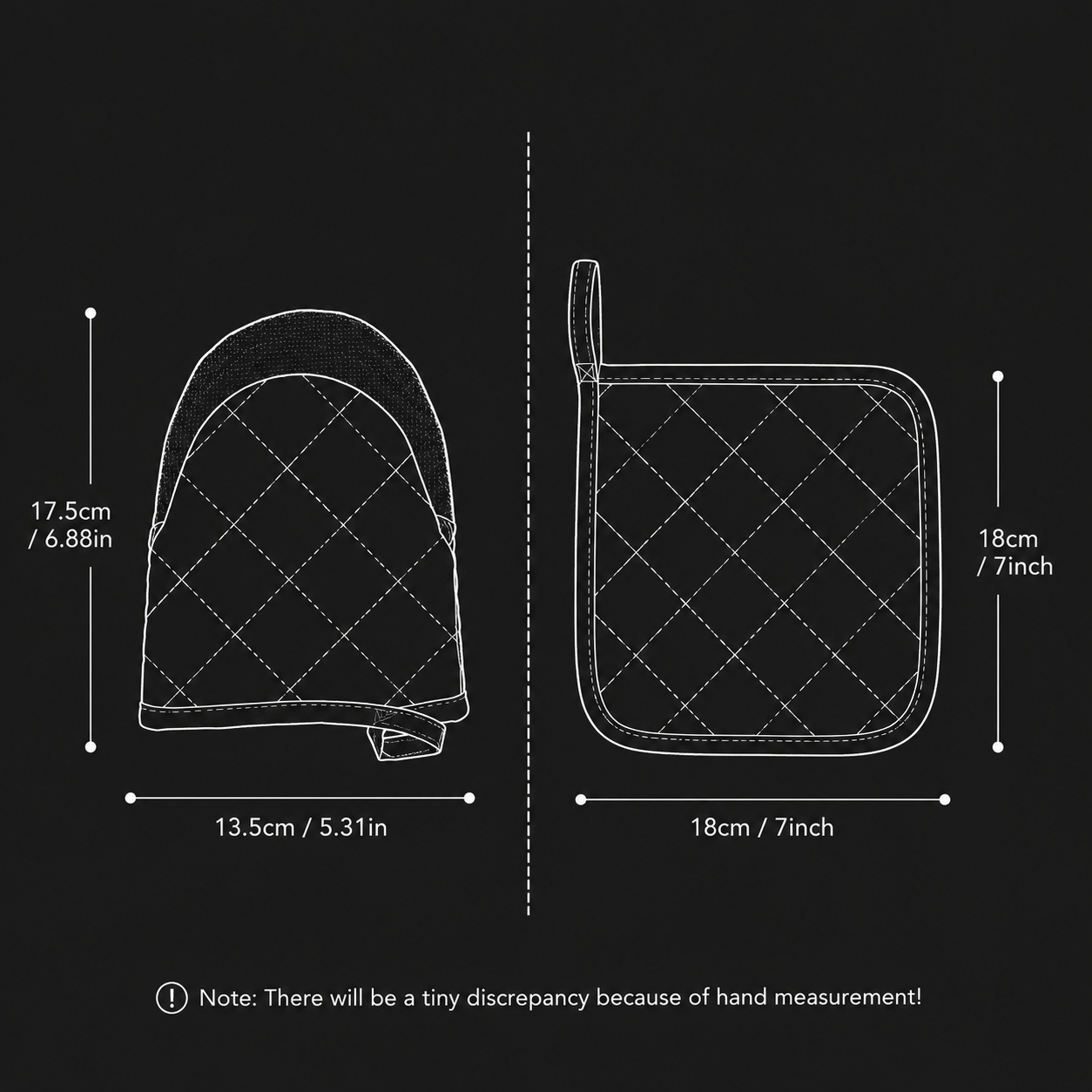 Black Heat Resistant Oven Mitts Set 1 Pair and 4 Pot Holders Quilted Cotton Kitchen Heat Protection Gloves and Pads Silver Coated Non Slip Baking Cooking — image 4