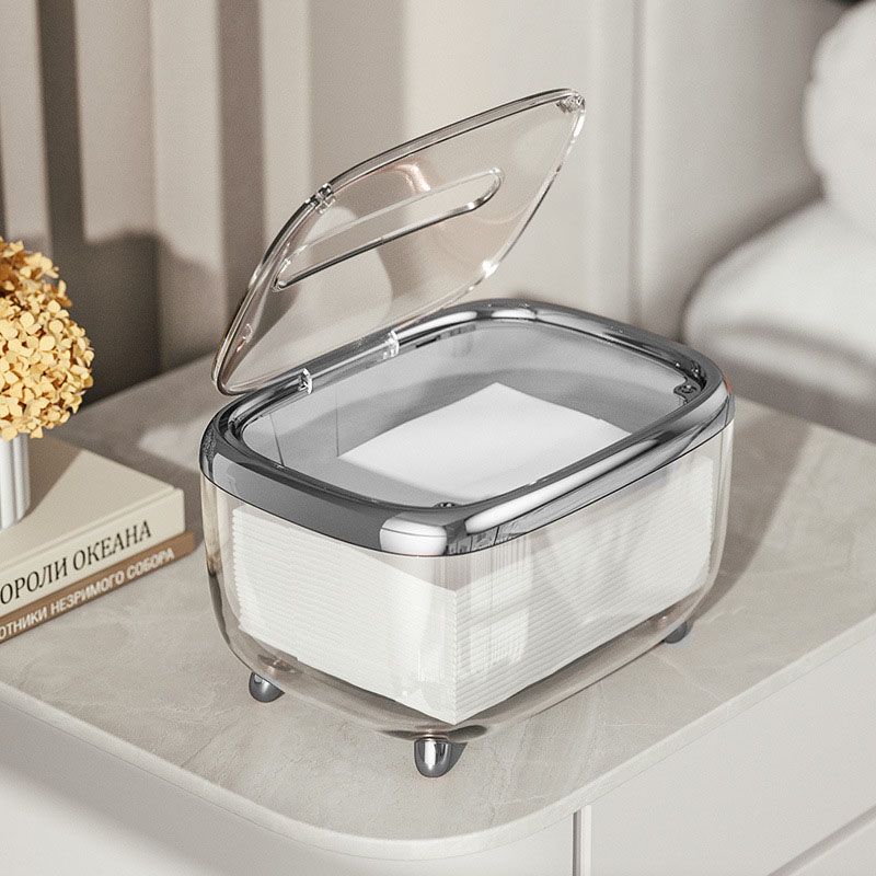 Tissue Box Transparent Napkin Box Simple Creative Storage Box Fixed Lid Paper Organizer Black โ image 6