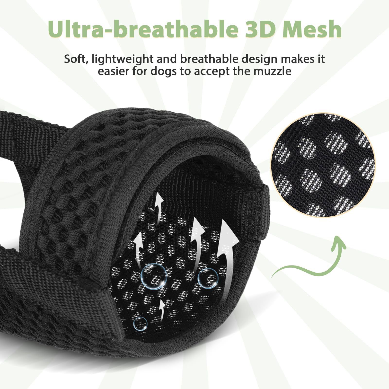 Dog mouth cover, used for chewing beauty, breathable, adjustable, allowing for large sips of water （black L） — image 2