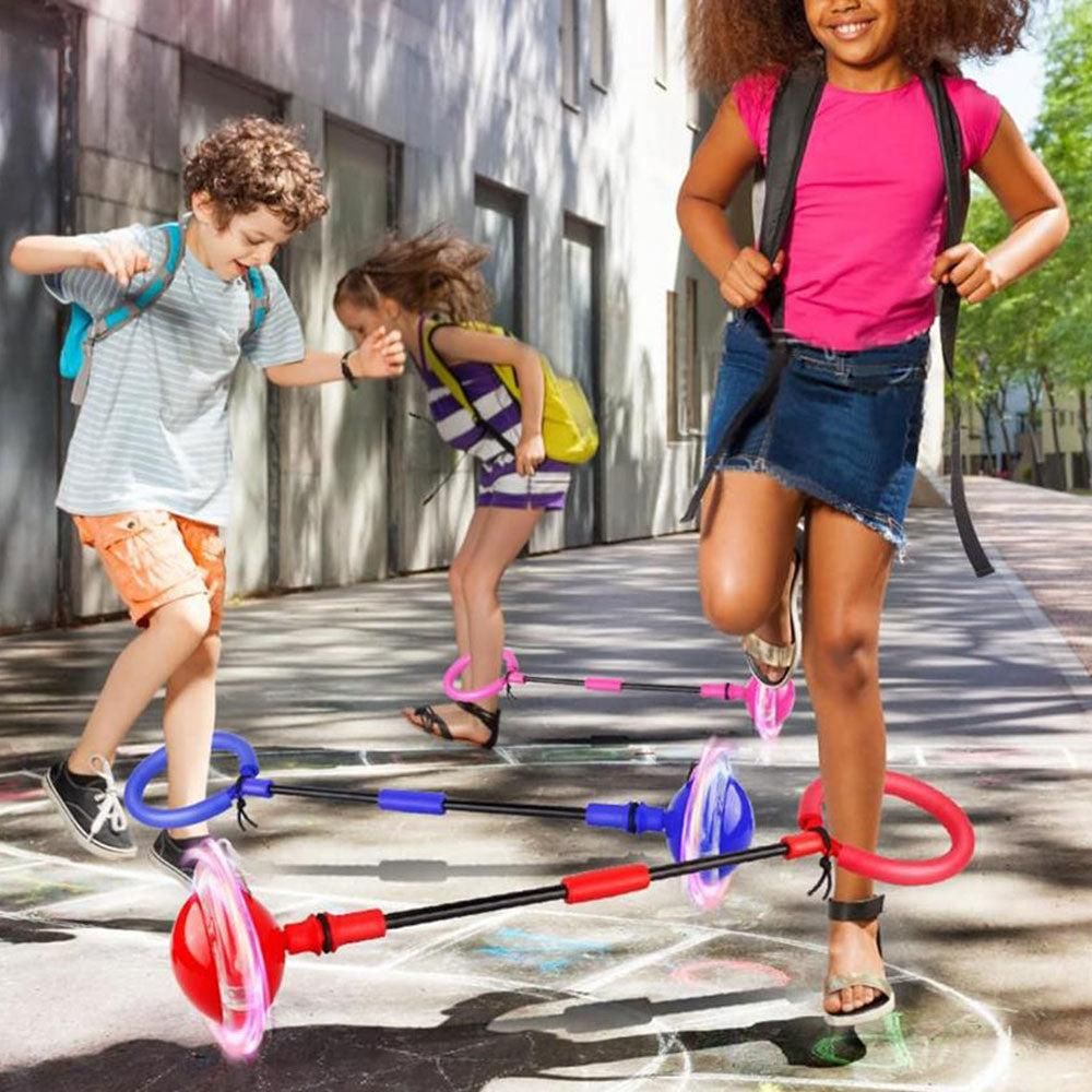 Foldable Skip Ball for Colorful Flashing Wheel Skip Ball Game Fitness Toys Red — image 2