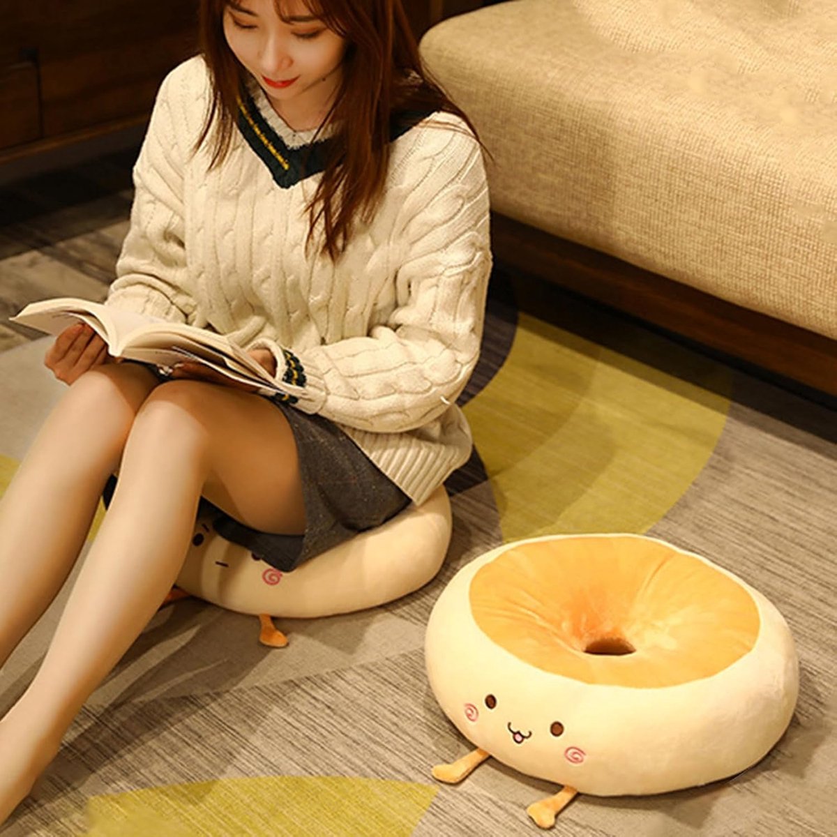 Round Seat Cushion - Round Chair Cushion - Donut Seat Cushion - Cute and Soft Decorative Cushion - Cartoon Design - Suitable Chairs for Bedrooms, Schools and — image 2