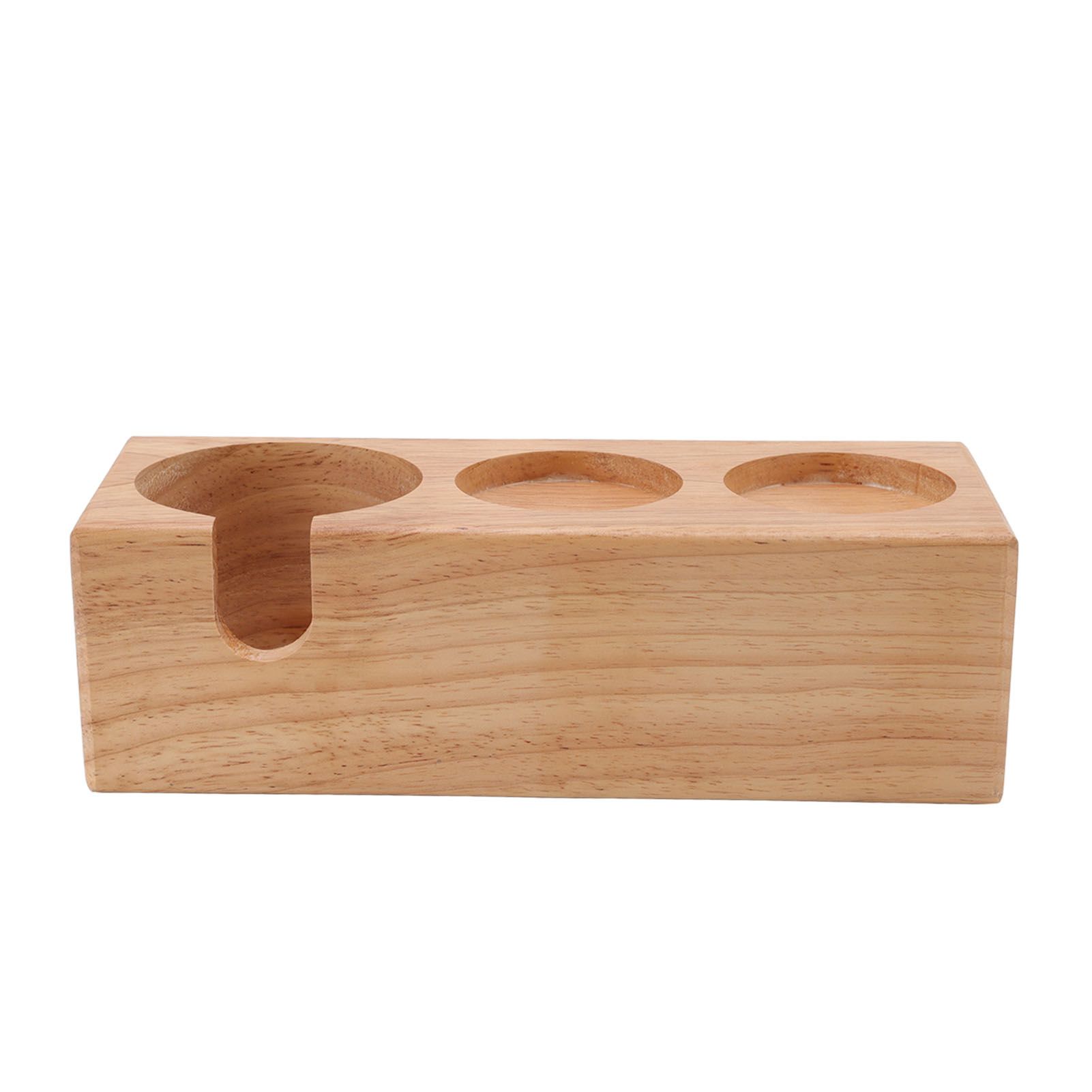 Wooden Coffee Tamper Holder 3 Hole Slip Resistant Coffee Tamping Station for Cafes Home Restaurant Wood Color — image 2