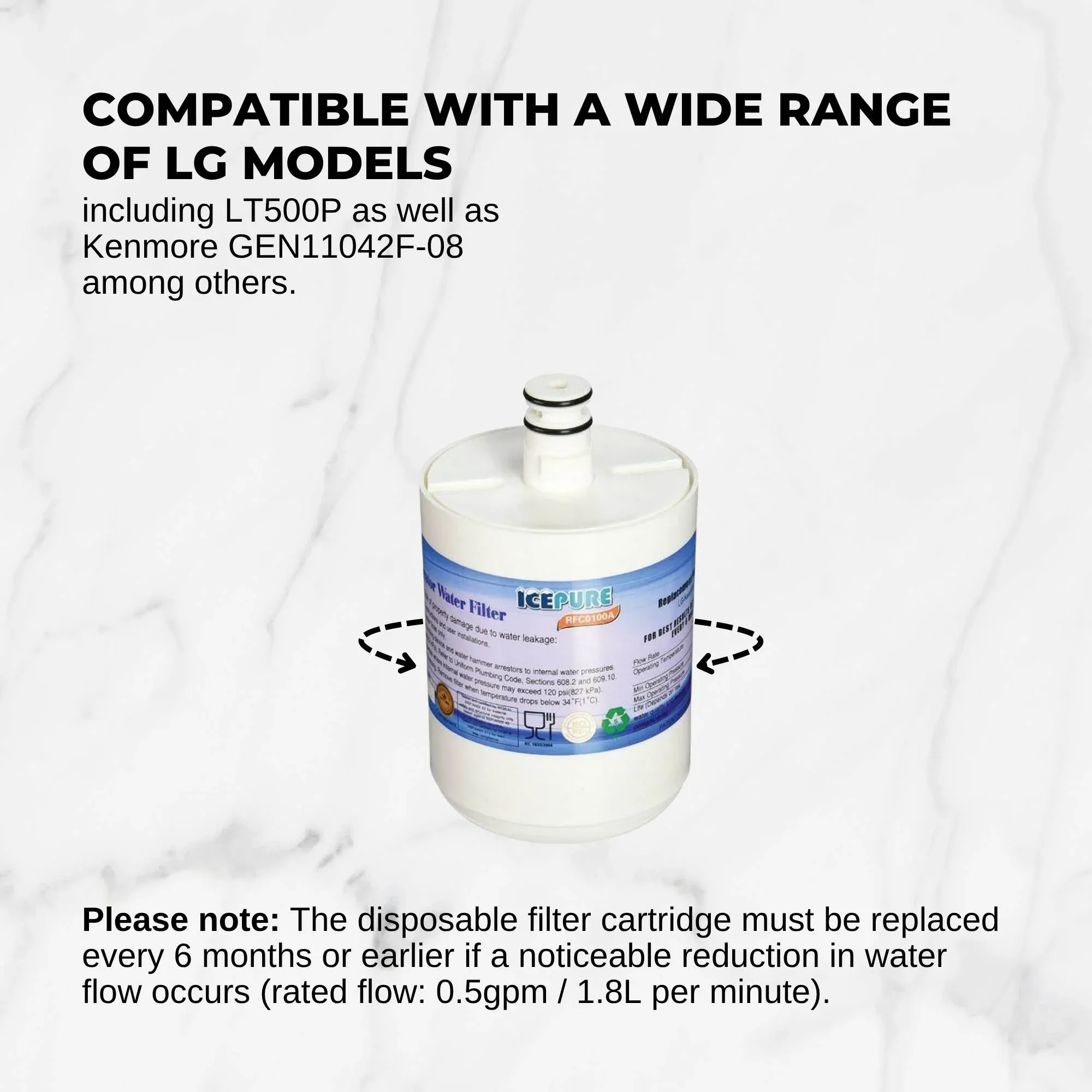 5 FRIDGE WATER FILTER For LG LT500P 5231JA2002 & KENMORE GEN11042F 469890 โ image 4