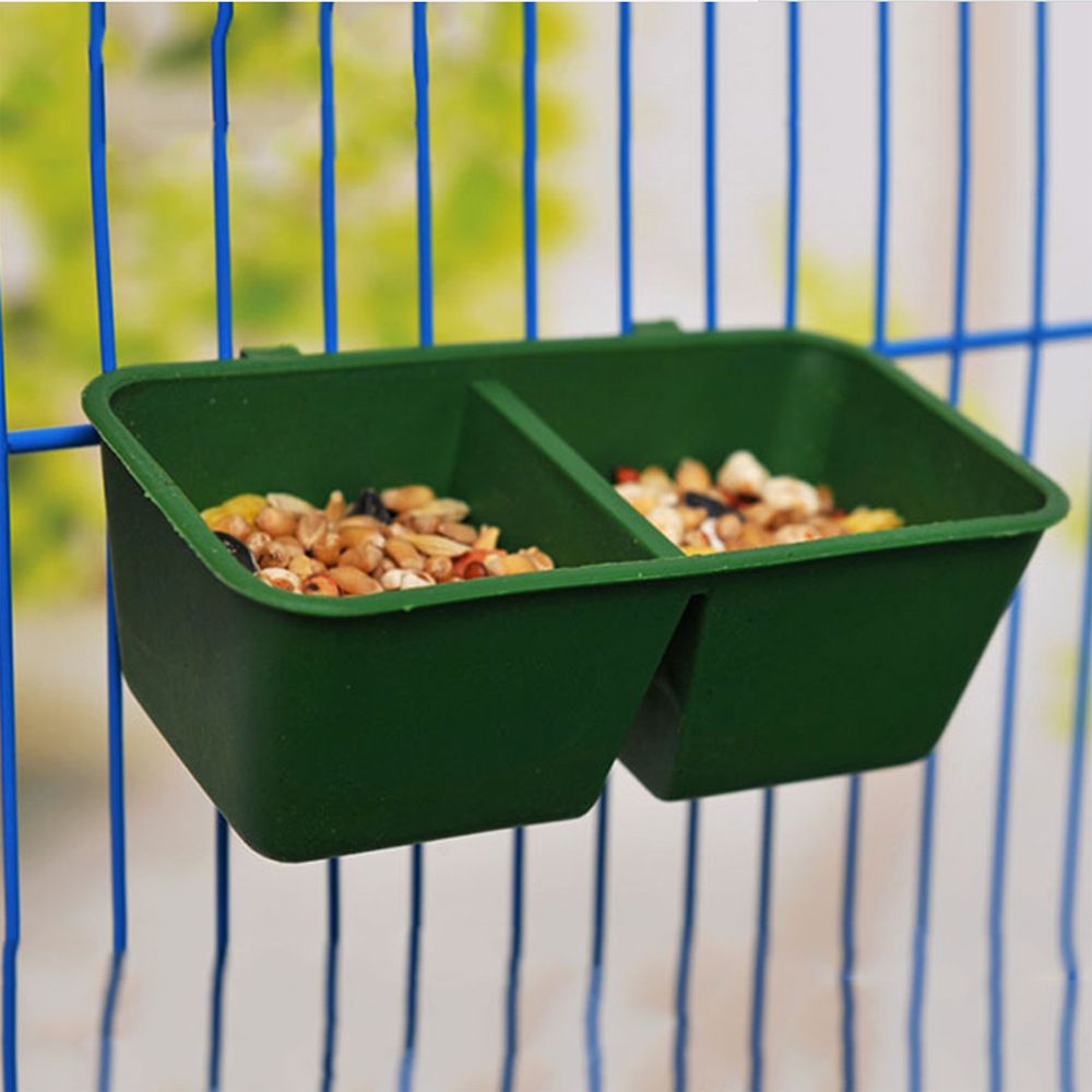 Bird Feeder Cup for Cage Hanging Plastic Conjoined 2 Cups Water Feed Trays for Poultry Feeding Feeder for Cage โ image 4