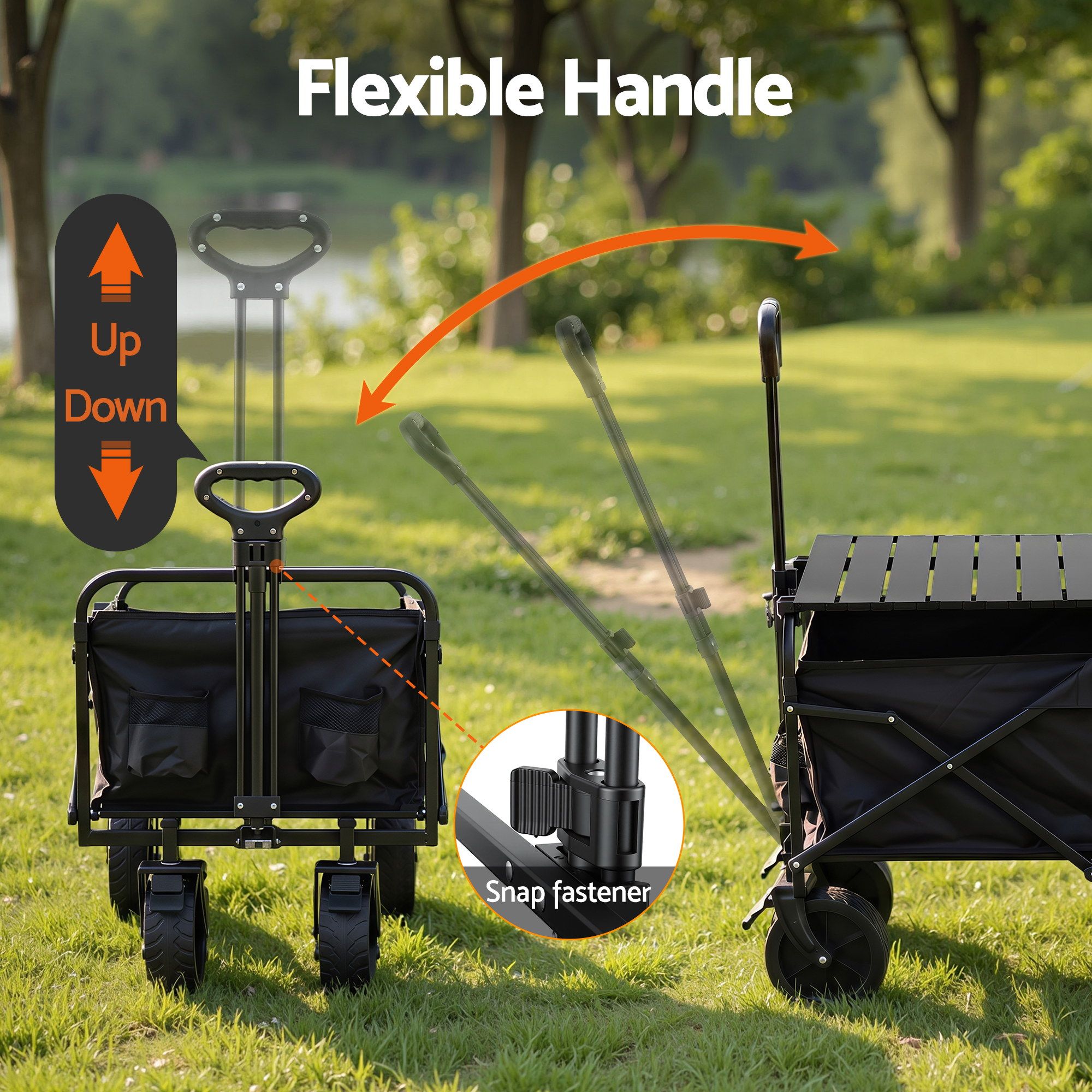 Gardeon Folding Camping Wagon Heavy Duty Utility Cart with Tailgate Table 150L โ image 5