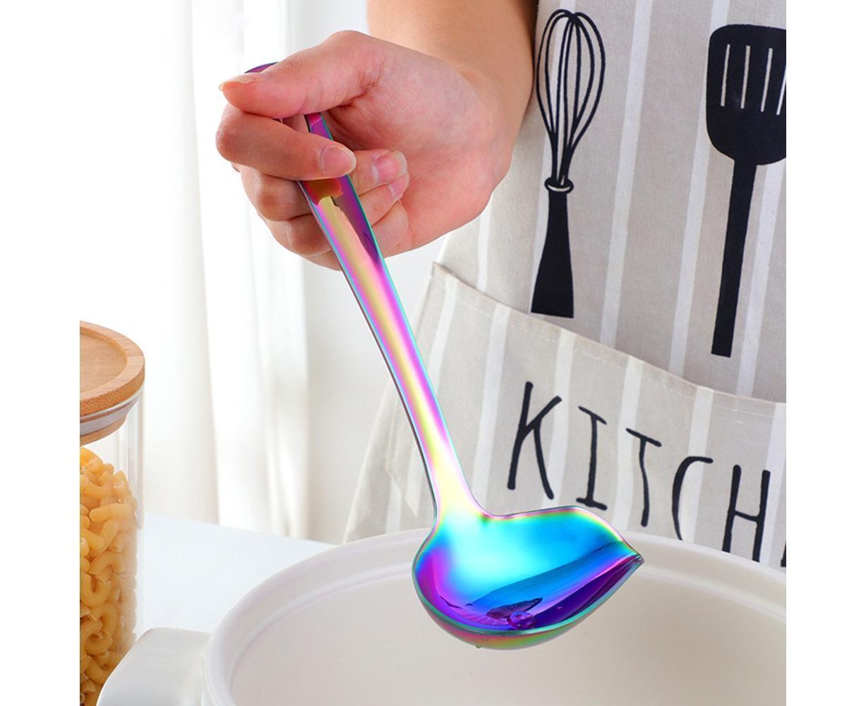 Stainless Steel Duck Mouth Oil Spoon Hanging Hot Pot Soup Ladle Scoop Tableware-Rose Gold โ image 5