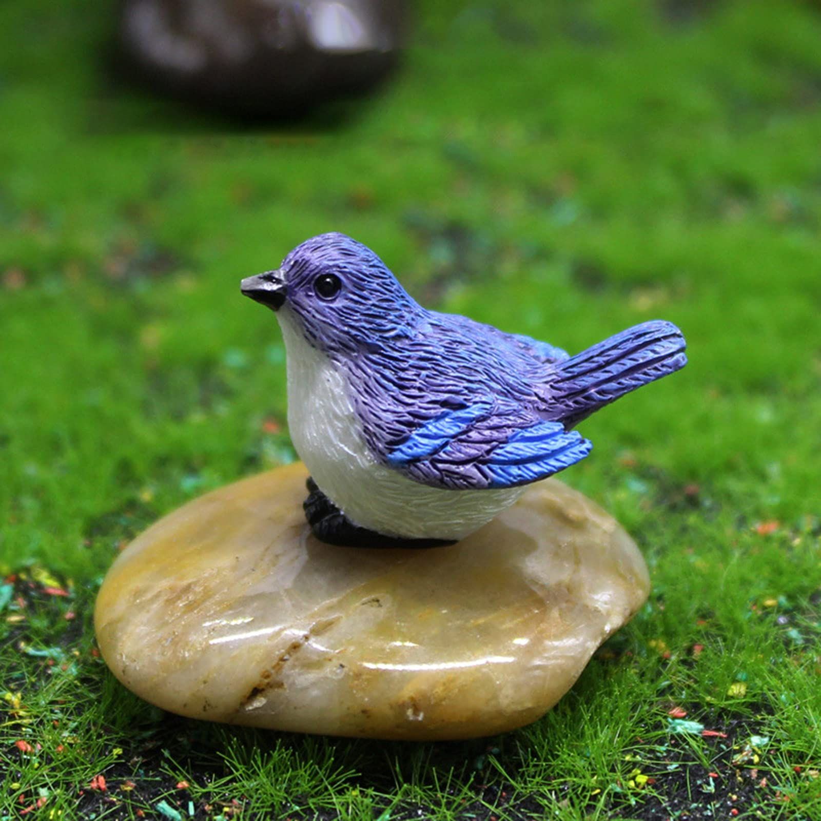 3PC Resin Fake Birds Figurines Home Decor Garden Resin Bird Decorations for The Home Resin Animals Model Ornaments Mini Garden — image 4