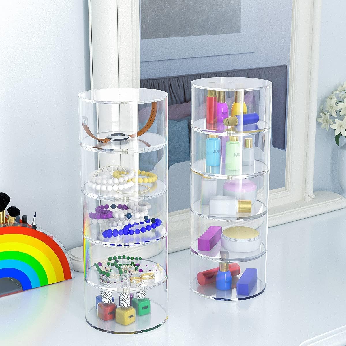 Belt Organizer, Acrylic 5 Layers Belt Case Storage Holder and Display for Accessories like Jewelry,Watch,Bracelets — image 5