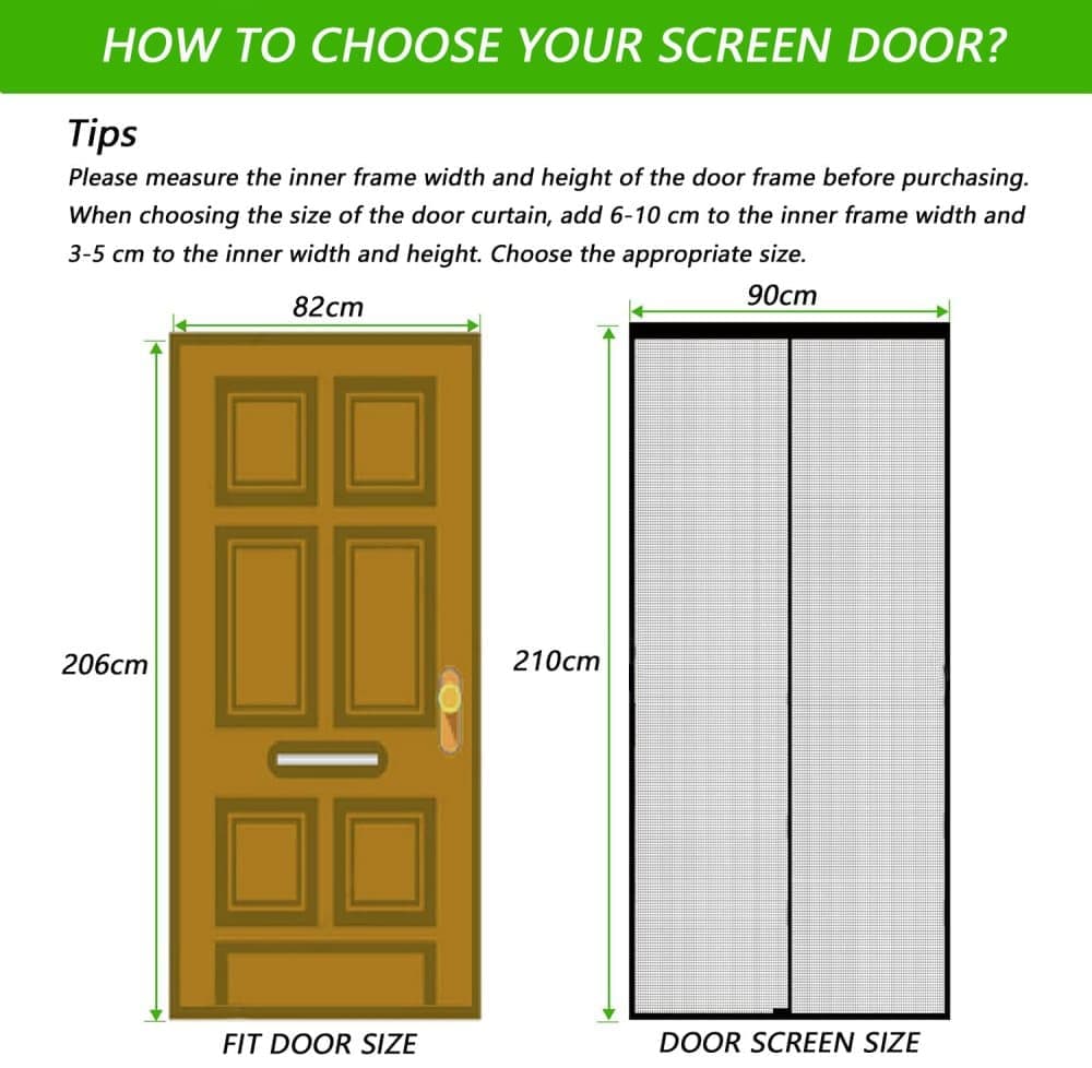 Magnetic insect screen door with automatic closing, quiet durable scratch-resistant breathable mesh for insect and mosquito protection, 120x210cm — image 5