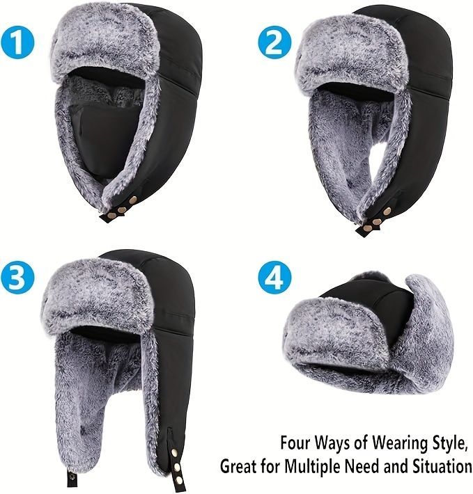 Men'S Winter Hat With Mask Men'S Fashion Beanie Warm Winter Headwear - Khaki - Size L — image 2
