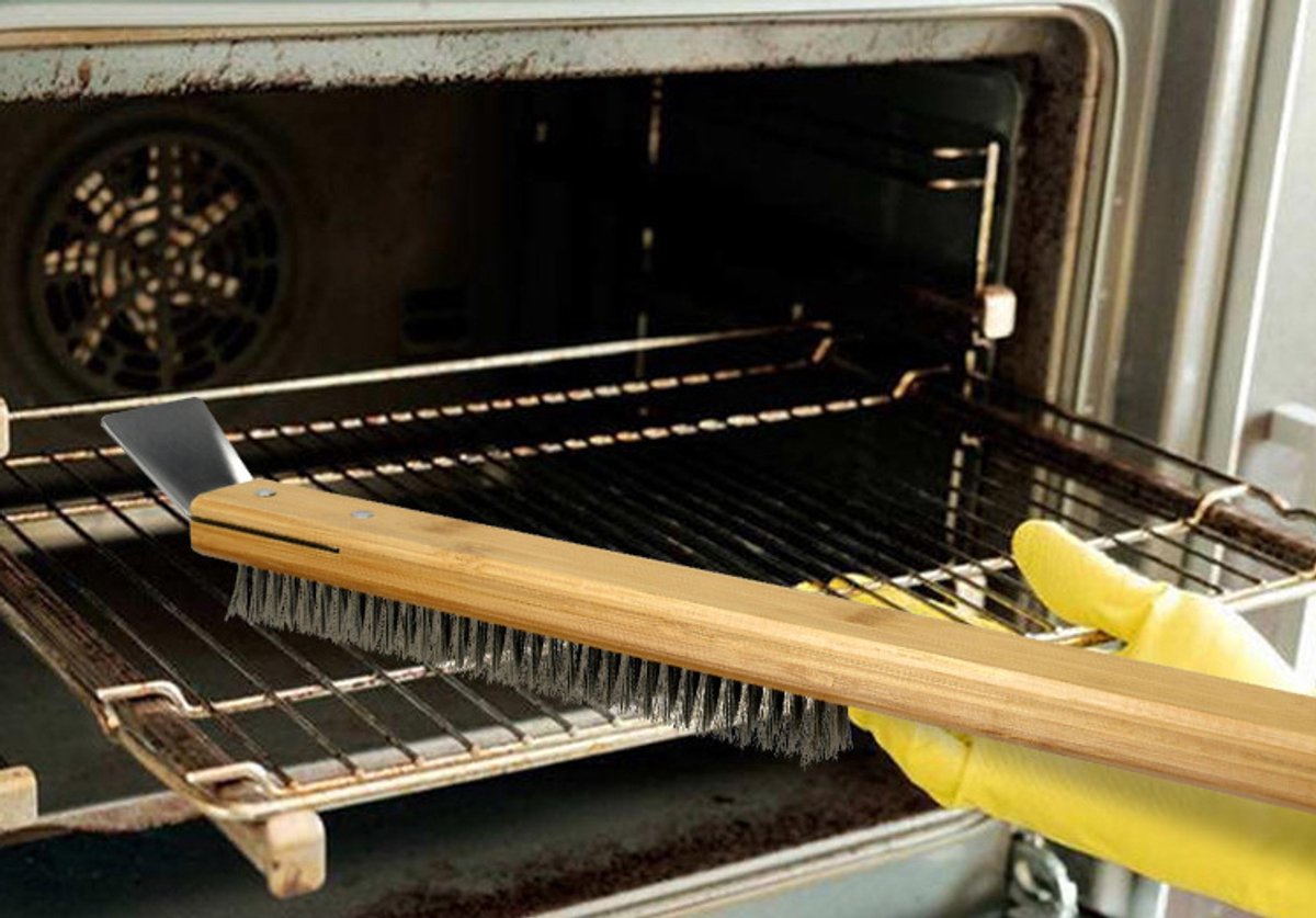 Pizza Stone Cleaning Brush - 57.5cm - Pizza Oven Brush - Barbecue Grill Cleaning Tool with Wooden Handle - Kitchen Oven Accessories - Portable Brush - With — image 5