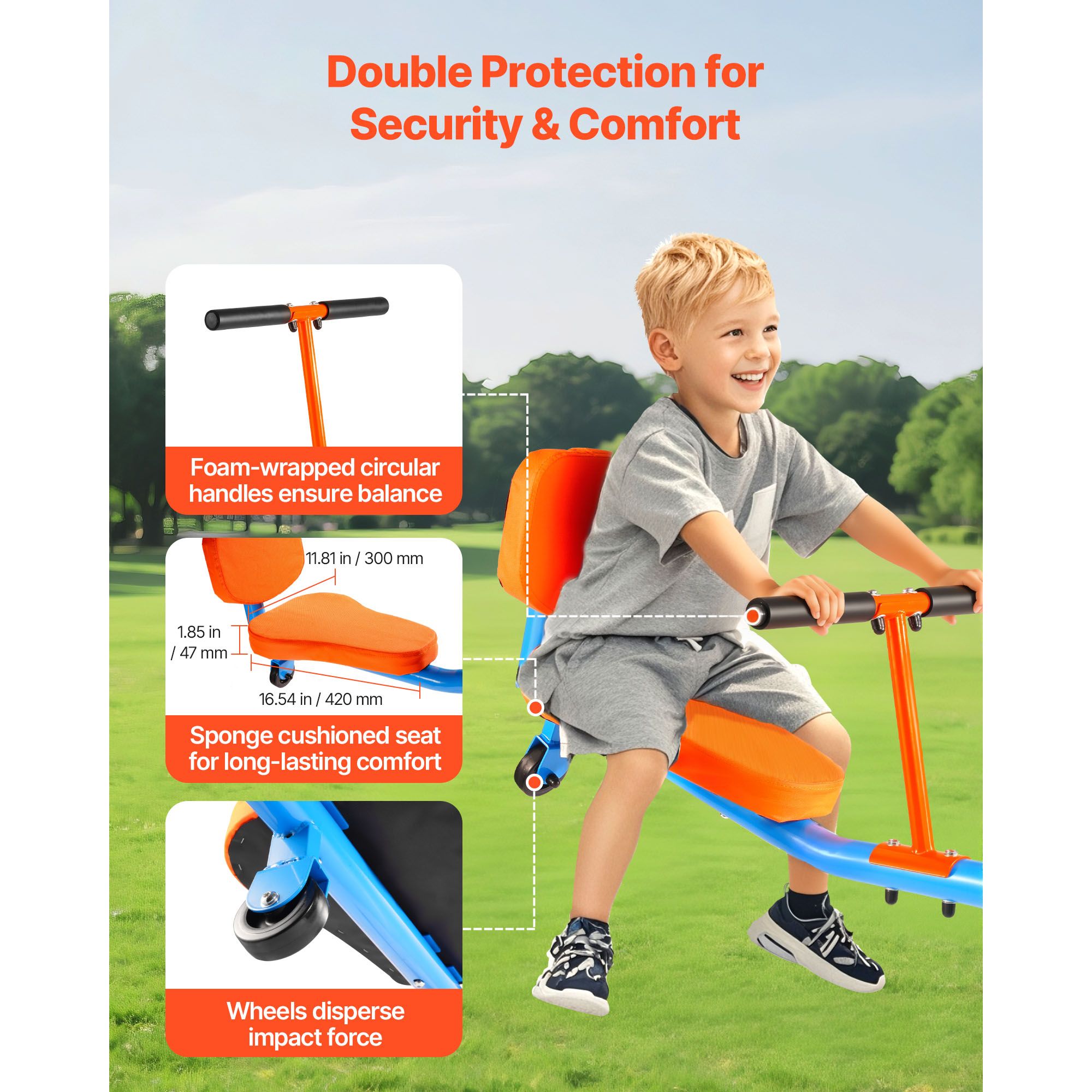 Kids Seesaw 136 kg Capacity 360 Degrees Rotating Teeter Totter Aged 3+ — image 6