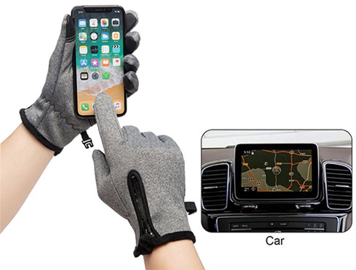Touchscreen Winter Gloves, Windproof Warm Leather Cycling Gloves for Men and Women, Outdoor Riding and Daily Cold Weather Use, Size L, Black โ image 3