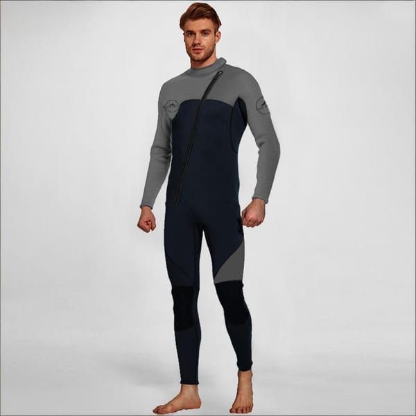 3MM Men's Full Wetsuit – 4-Way Stretch, UPF 50+, Thermal & Scratch Resistant for Diving & Surfing - Gray - Size XL