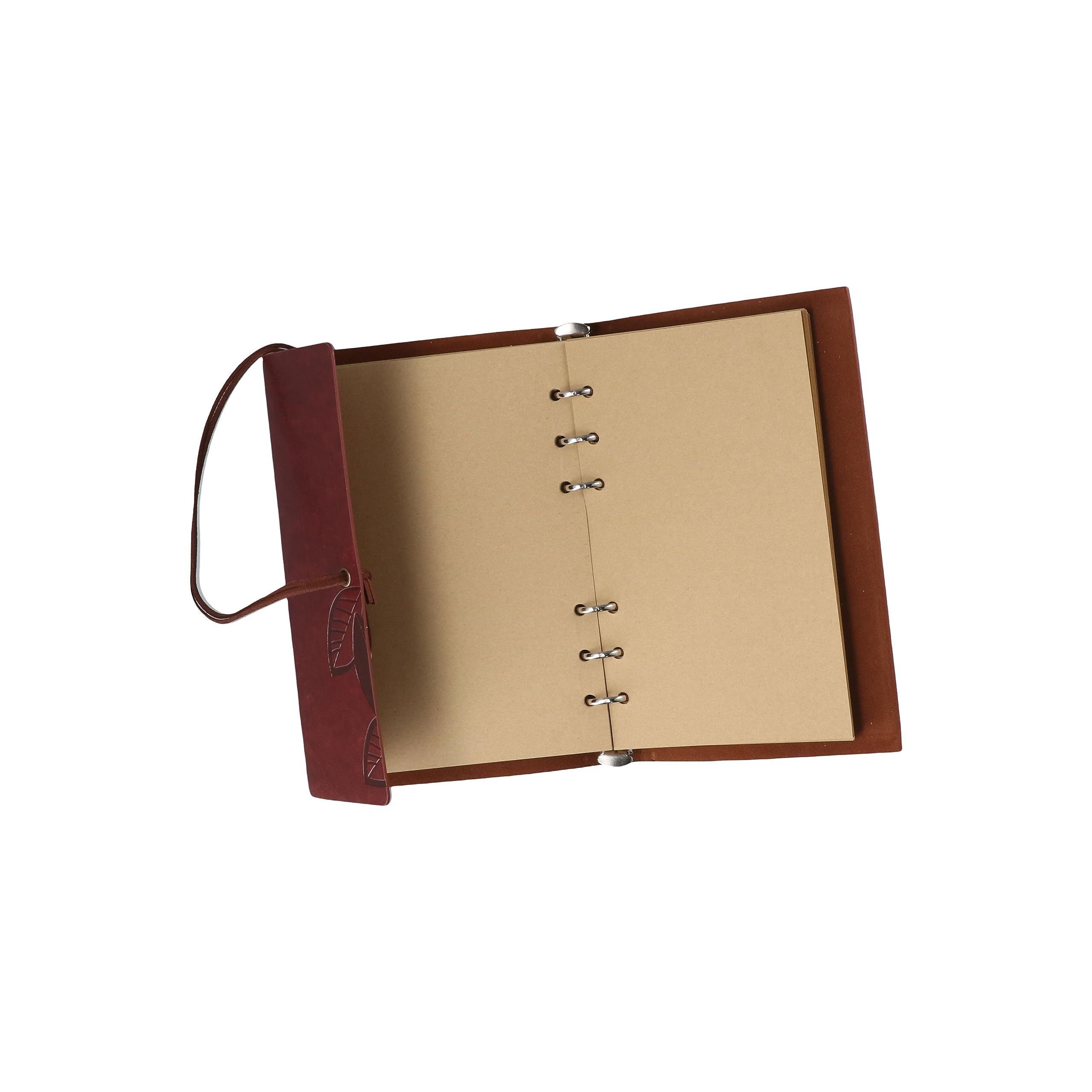 Leather Writing Journal, Refillable Travelers Notebook 75 Sheets Blank Paper Vintage Travel Daily for Teen Women Men Gifts Brown — image 5
