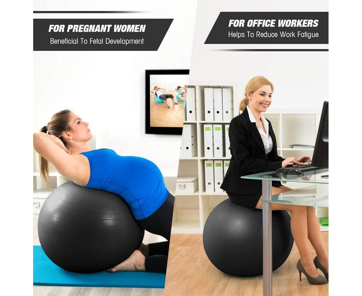 Anti-Burst Exercise Ball, Fitness & Yoga Ball Supports with Quick Pump for Gym, Chair - Diameter 65 cm โ image 5