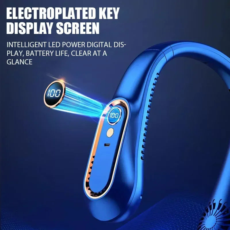 NNEOBA Neck Bladeless Fan Mini Portable-Blue โ image 5