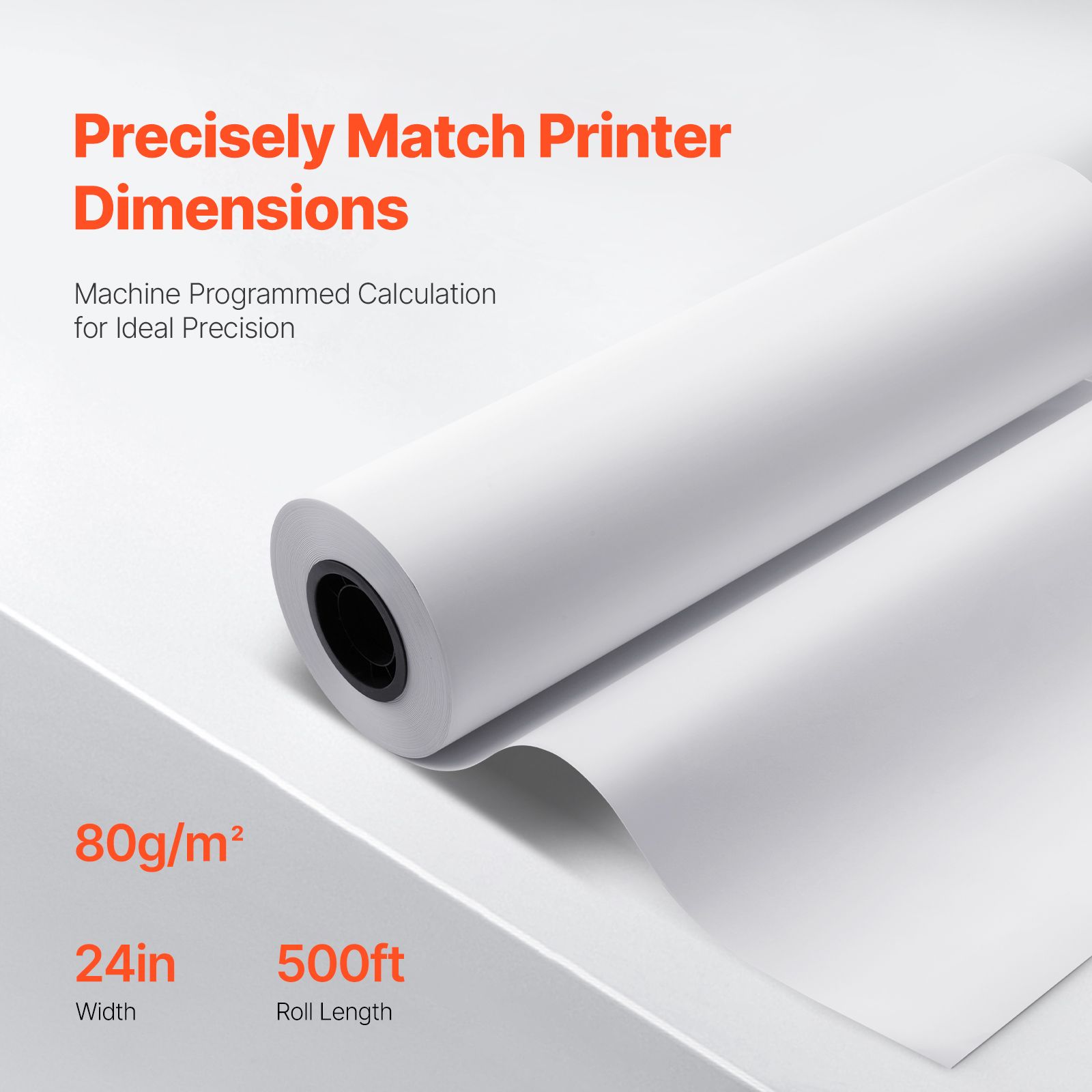 Wide Format Paper, 609.6 mm x 152.4 m Plotter Paper, 2 Rolls CAD Bond Rolls with 76.2 mm Core, 16 KG Plotter Paper Rolls, for CAD Drawings, Engineering Plans — image 3