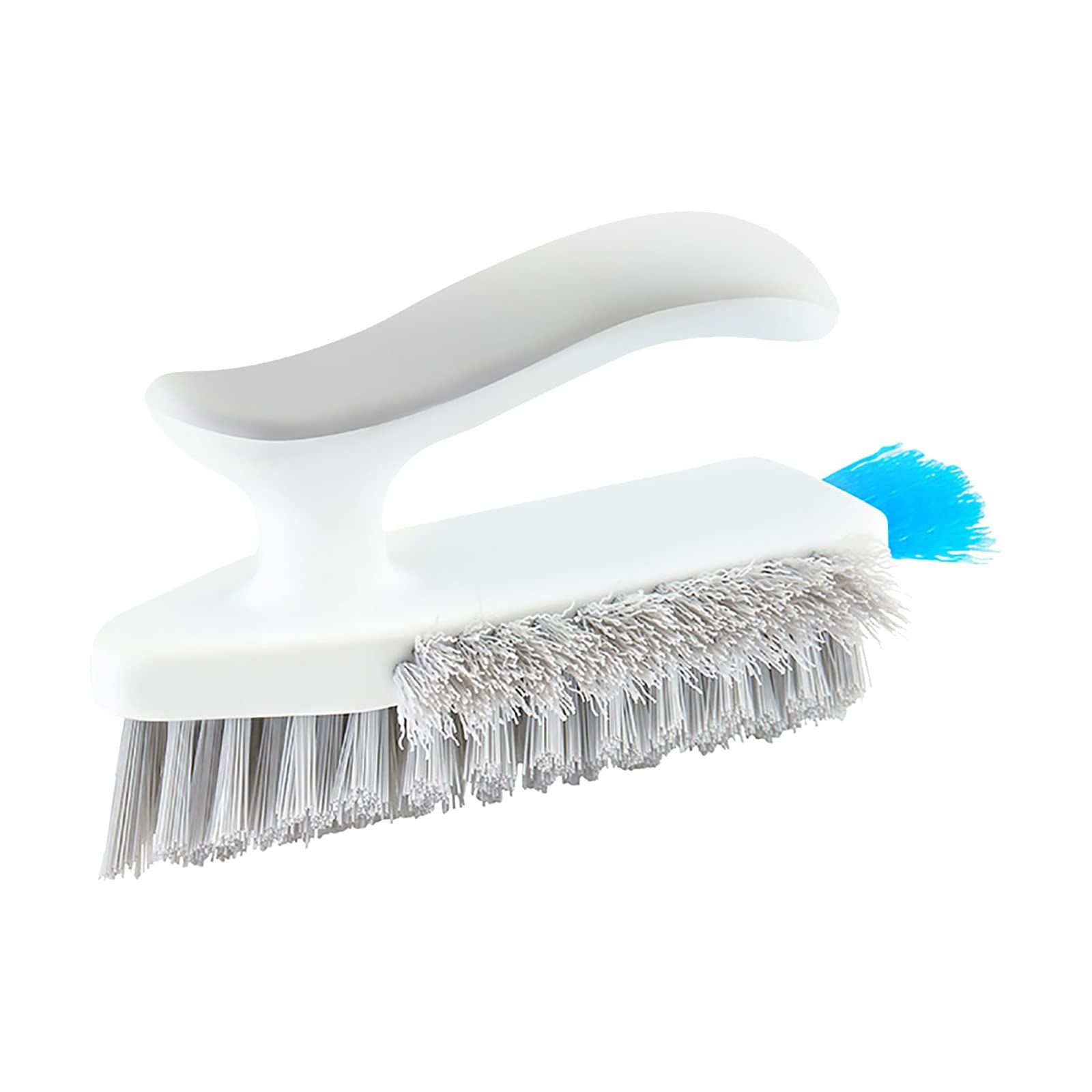 Scrubbers for Cleaning Bathroom 4 in 1 Floor Scrub Brush Flexible Stiff Bristles Heavy Duty Scrubbing Cleaning Tool