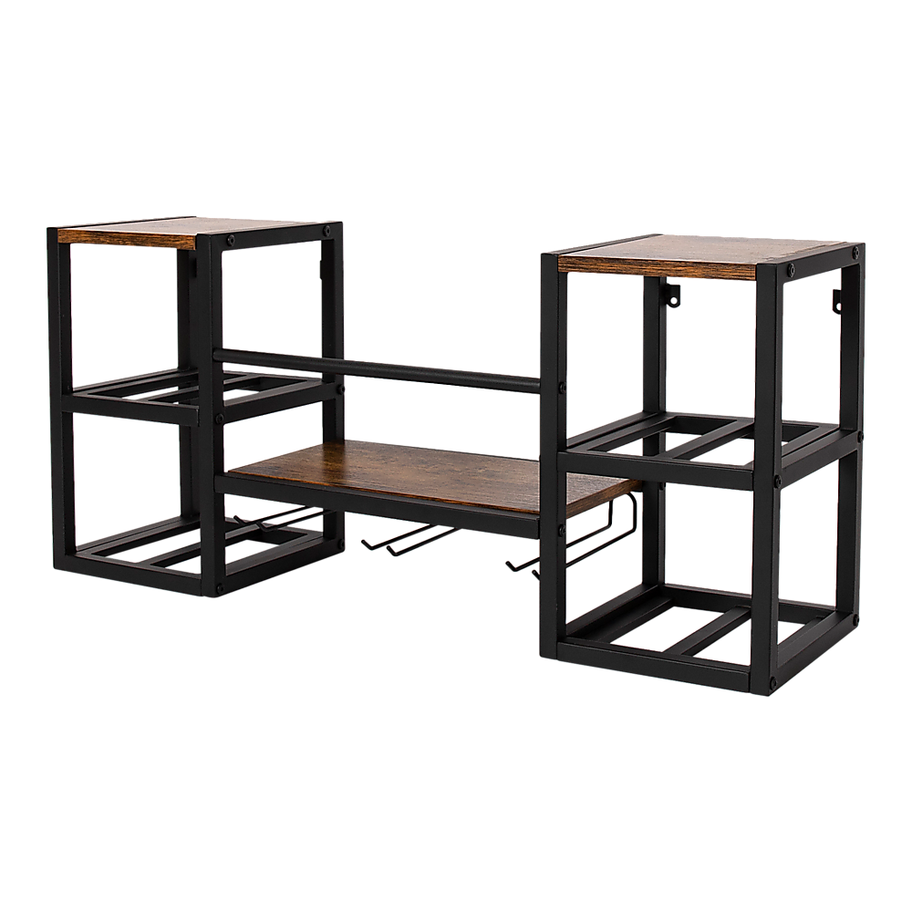 Wall Mounted Wine Rack 3 Stem Glass Holder Storage Organiser — image 5