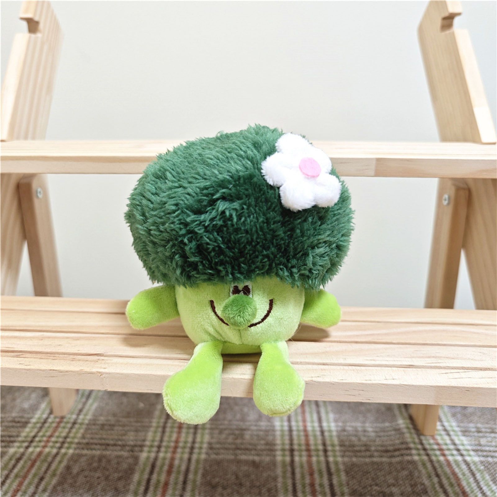 Plush Pendant Cute Broccoli Shape Stuffed Toy PP Cotton Vegetable Pendant for Keychain Keyring Bag Large — image 6