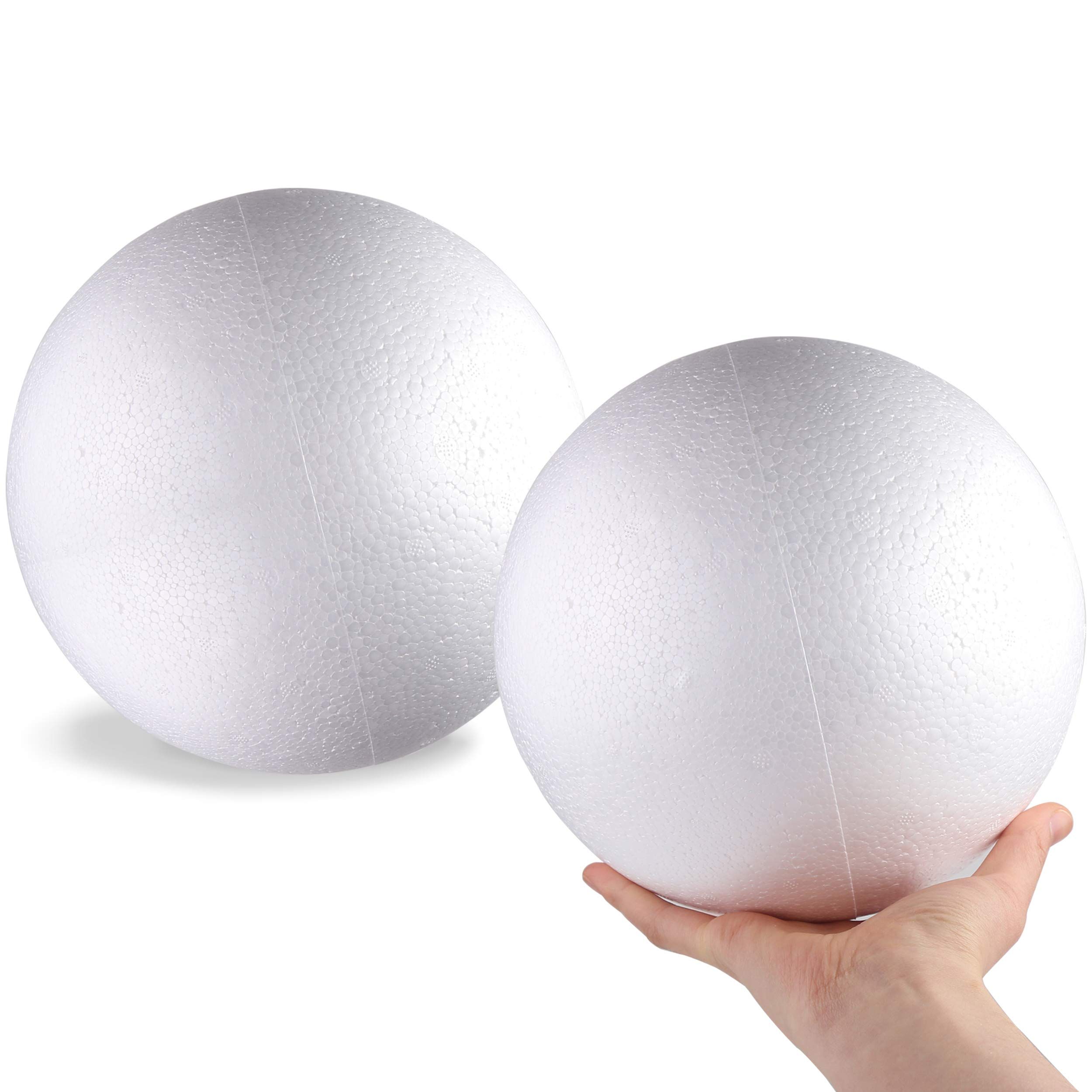 2pcs 8cm Large White Foam Balls,Smooth Solid Craft Balls for Christmas DIY Ornaments make whatever you'd like — image 2
