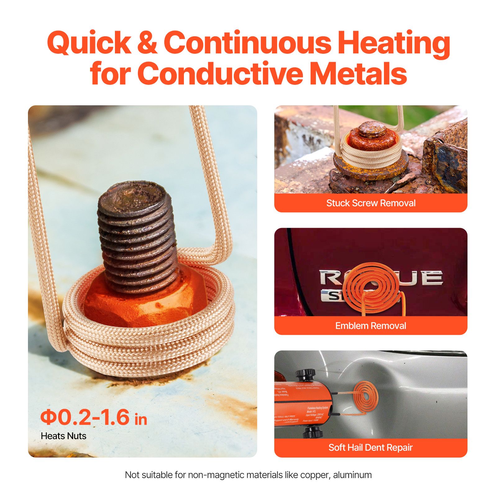 1KW Magnetic Induction Heater Hand-held Induction Heater for Bolts Removal — image 2