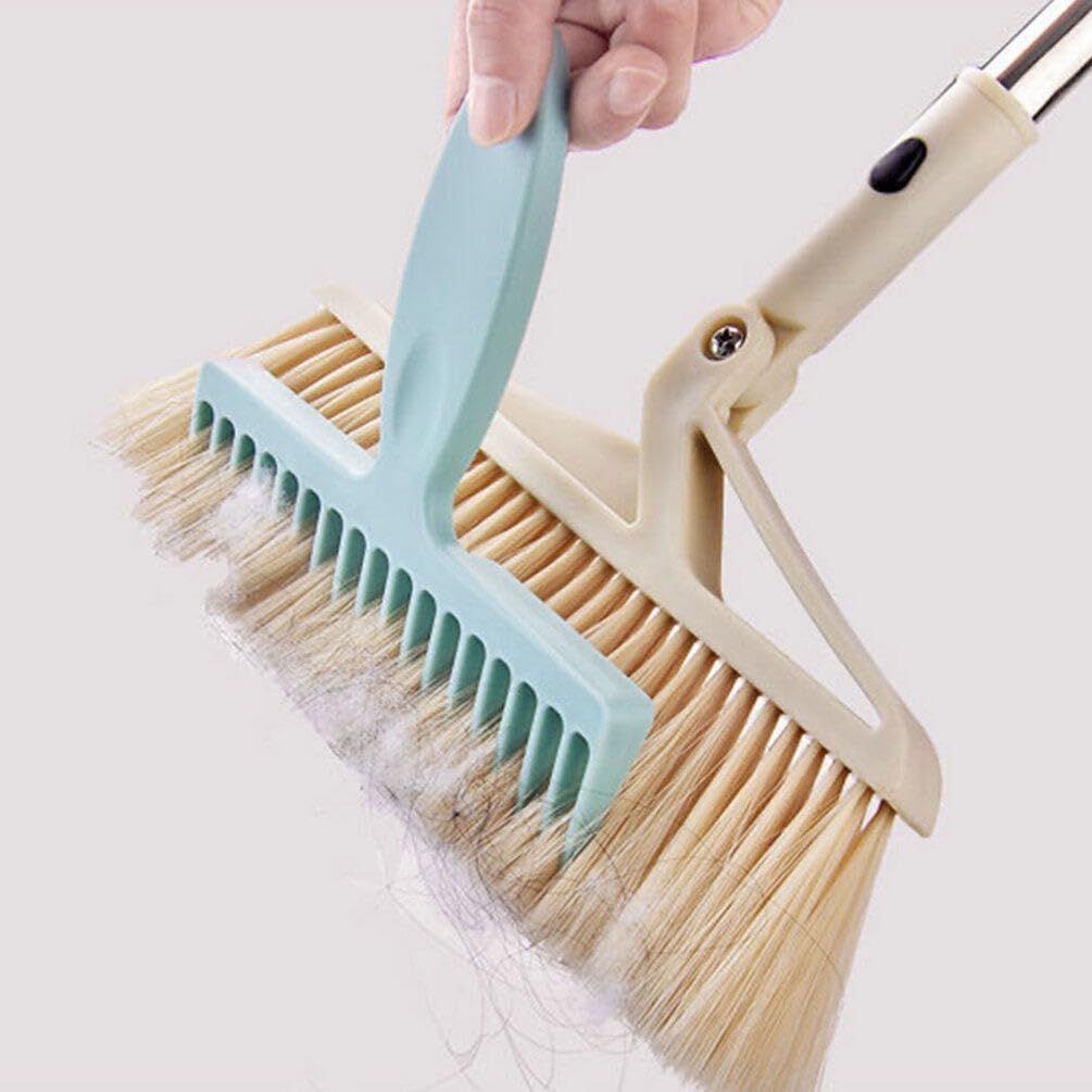 1 PCS Household Broom Hair Remover Tooth Comb Hair Remover Tool Long Handle Broom Hair Cleaner Dust Scraper