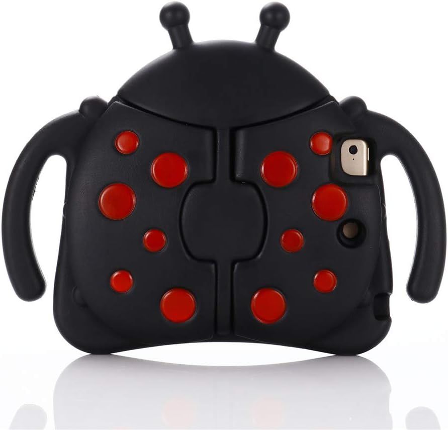 Kids Case for Mini 5/4/3/2/1 7.9 inch Only, Kids Proof Lightweight EVA Foam Stand Cover for Mini 5 (2019), Mini 4 - Ladybug, Black — image 2