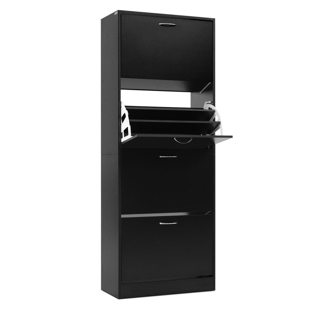 Artiss Shoe Rack Cabinet 60 Pairs 4 Doors - Black โ image 3