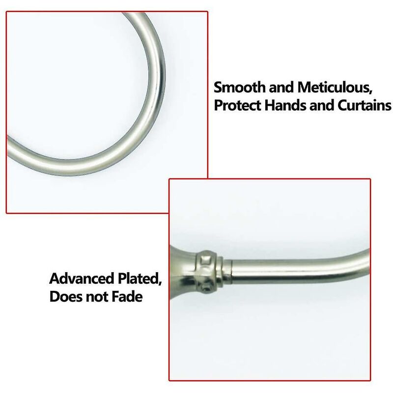 Curtain Tiebacks Wall Hooks U Metal Curtain Tiebacks, Metallic Curtain 2 Pack (Silver) â image 3
