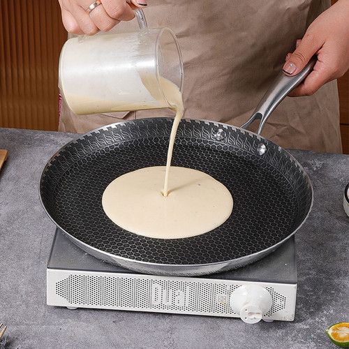 30cm Stainless Steel Crepe Pan Non-Stick Pan Honeycomb Coating Frying Pan Pizza6299 — image 6