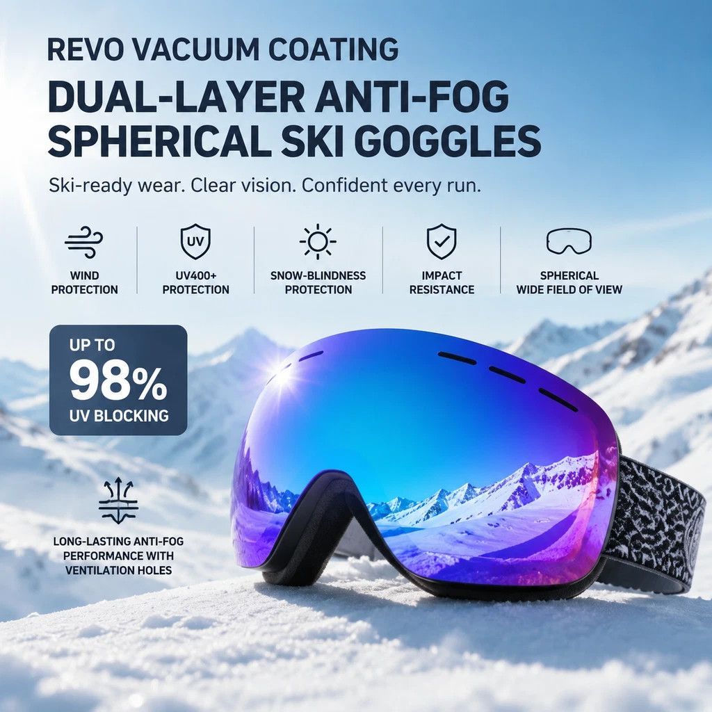 Lovely Holiday UV400 Ski Gift, Red Frame, Red Lens + Matching Red Strap — image 6