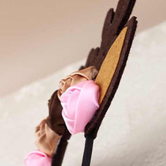 Headband - Elk Ears - Great for a Masquerade - Christmas Reindeer Headband and Tail - Perfect for Winter, Holidays, Halloween, Parties and Cosplay Costumes — image 2