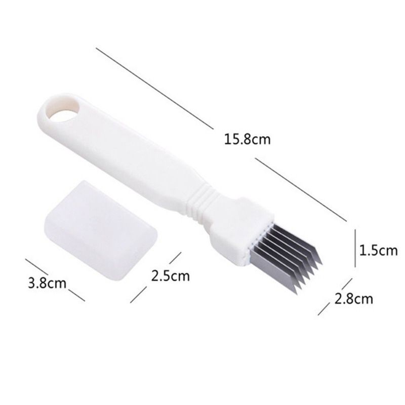 Scallion Cutter Shred Knife Vegetable Cutter Stainless Steel Blade Slice Cutlery Sharp Easy Quick Kitchen (Two Pack (White Color)) โ image 3
