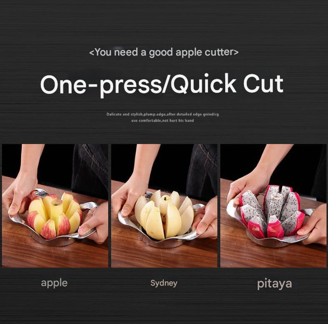 Silver Premium Apple Slicer Corer - Heavy Duty Stainless Steel Fruit Cutter, 12-Slice Divider Kitchen Gadget — image 3