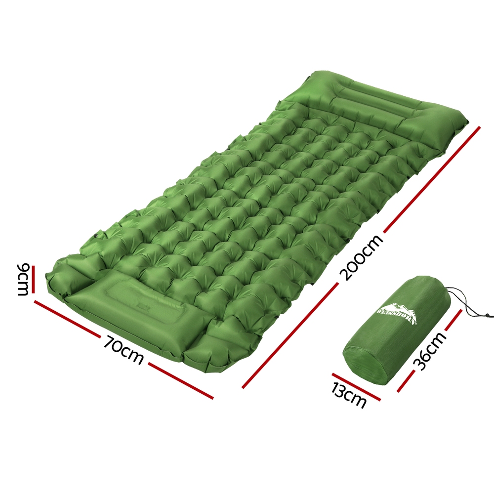 Weisshorn Self Inflating Mattress Camping Sleeping Mat Air Bed Pad Single Pillow โ image 2