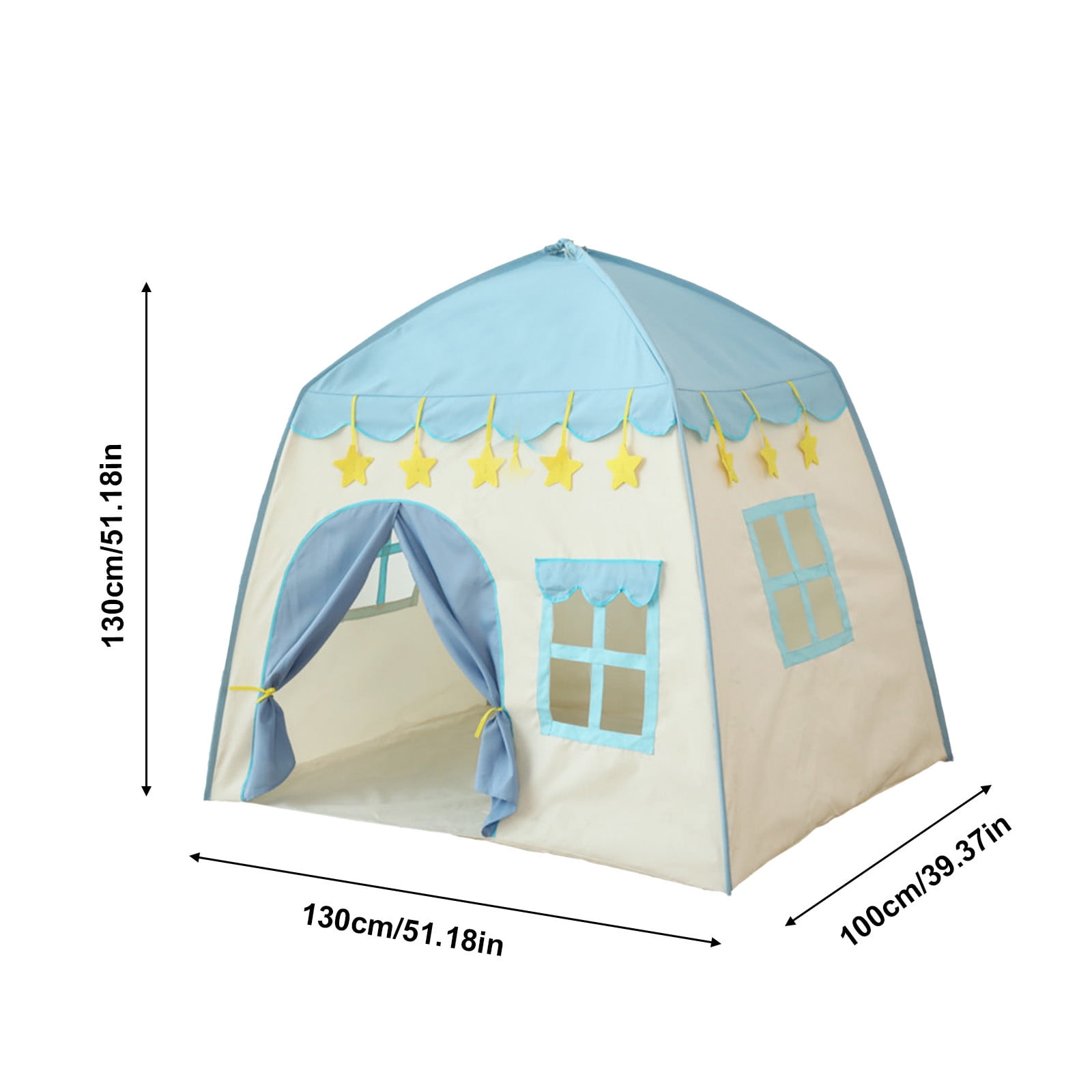 Cute Princess Tent for Girls, Princess Castle Play Tent Playhouse for Children Indoor and Outdoor Fun, 51"x 40" x 51 Blue — image 2