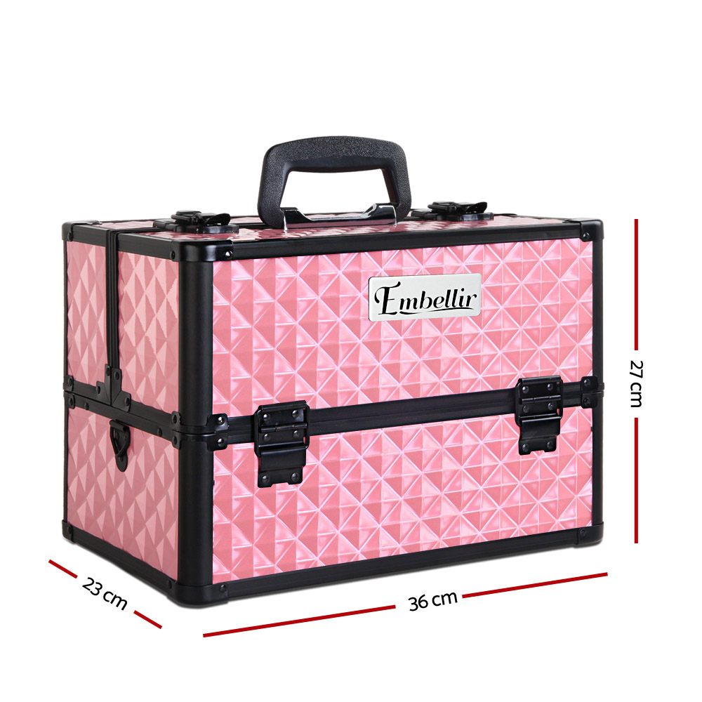 Embellir Portable Cosmetic Beauty Makeup Case - Diamond Pink โ image 2