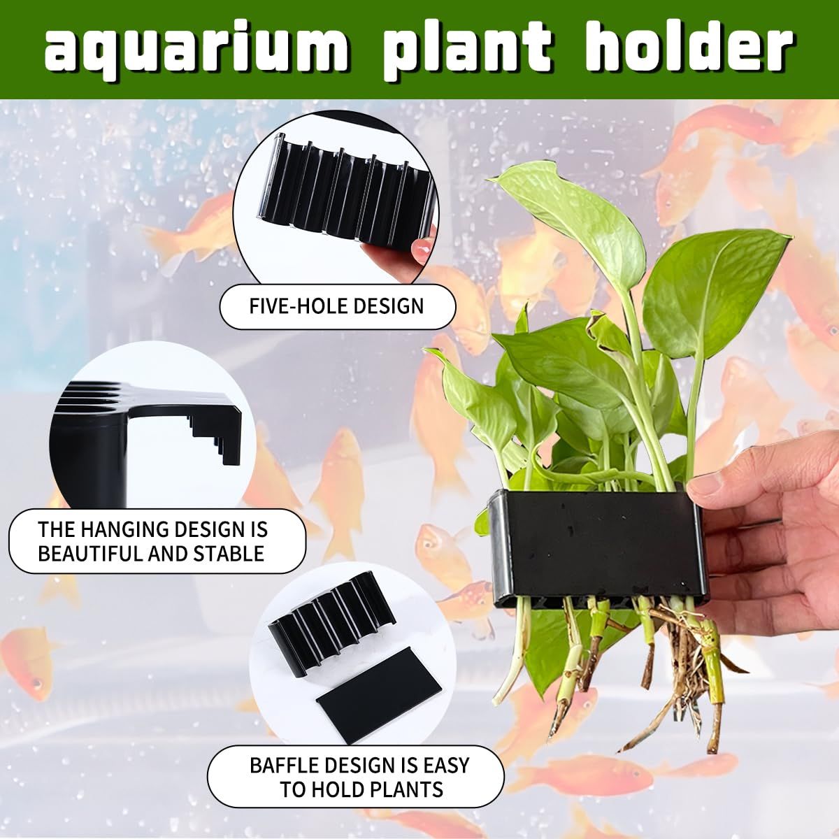 2PC Aquarium Plant Holder for Tank - Fish Tank Plant Holder Top Hanging Plastic Aquatic Plant Cup -Suitable for Fish Tank Aquaponi — image 4