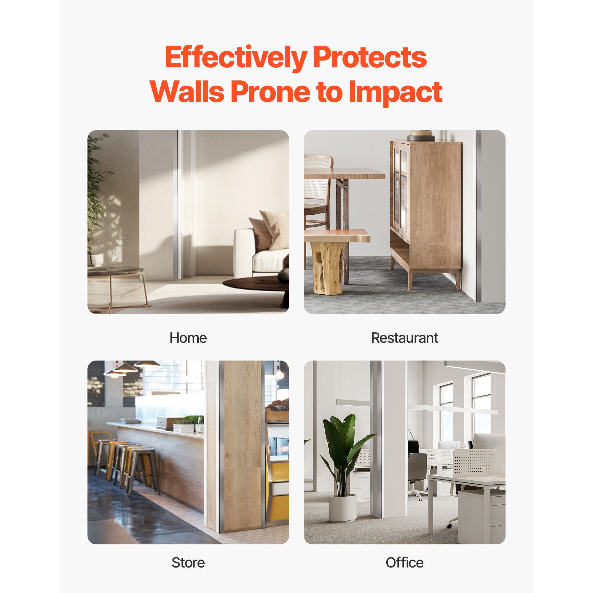 Stainless Steel Wall Corner Protector, 38 x 2436 mm, 10 Pack Metal Corner Guards, 304 Stainless Steel Edge Trim 90-Degree Angle for Home,Office,Commercial Wall β image 6