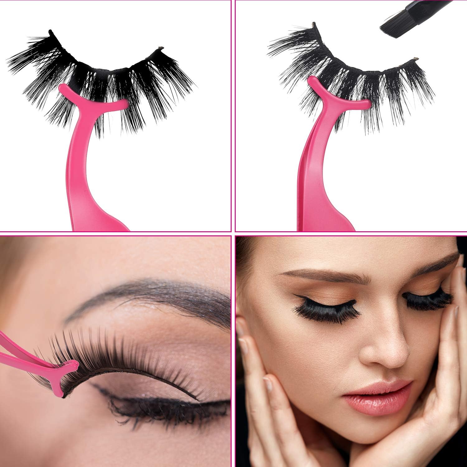 24 Pieces False Eyelashes Applicator Tool Stainless Steel Eyelash Extension Tweezers Remover Clip Tweezers Nipper Eyelash Auxiliary Clip for Women Makeup โ image 3