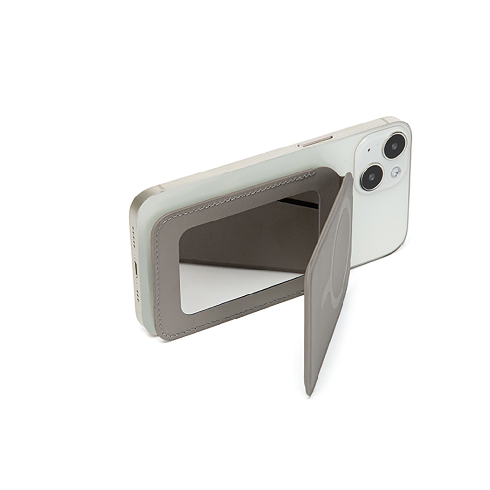 Brown Chic MagSafe Wallet with Mirror & Stand - PU Leather Card Holder for iPhone 12-16 Series — image 4